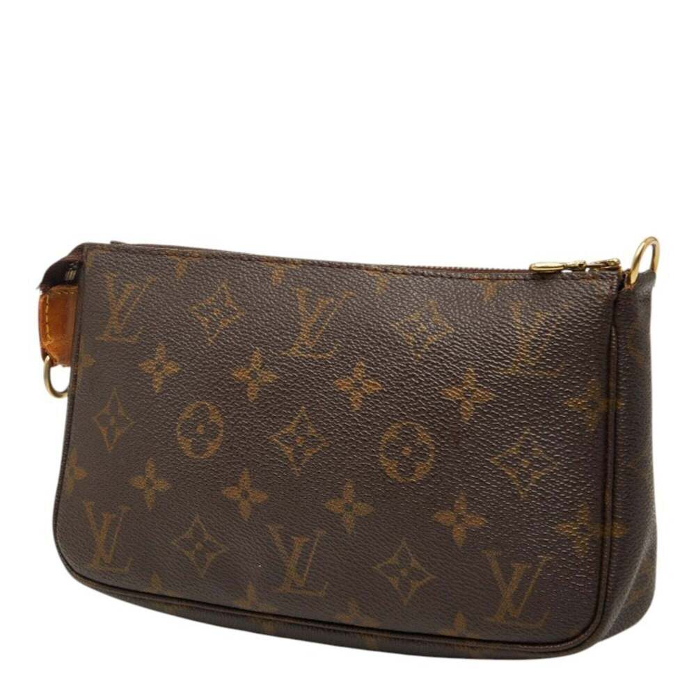 LOUIS VUITTON Brown Monogram Leather Pochette Pouch - Picture 2 of 9